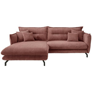 Livetastic Ecksofa, Koralle, Textil, 4-Sitzer, Füllung: Schaumstoff, L-Form, 255x180 cm, Rücken echt, Armteil links, rechts, Wohnzimmer, Sofas & Couches, Wohnlandschaften, Ecksofas