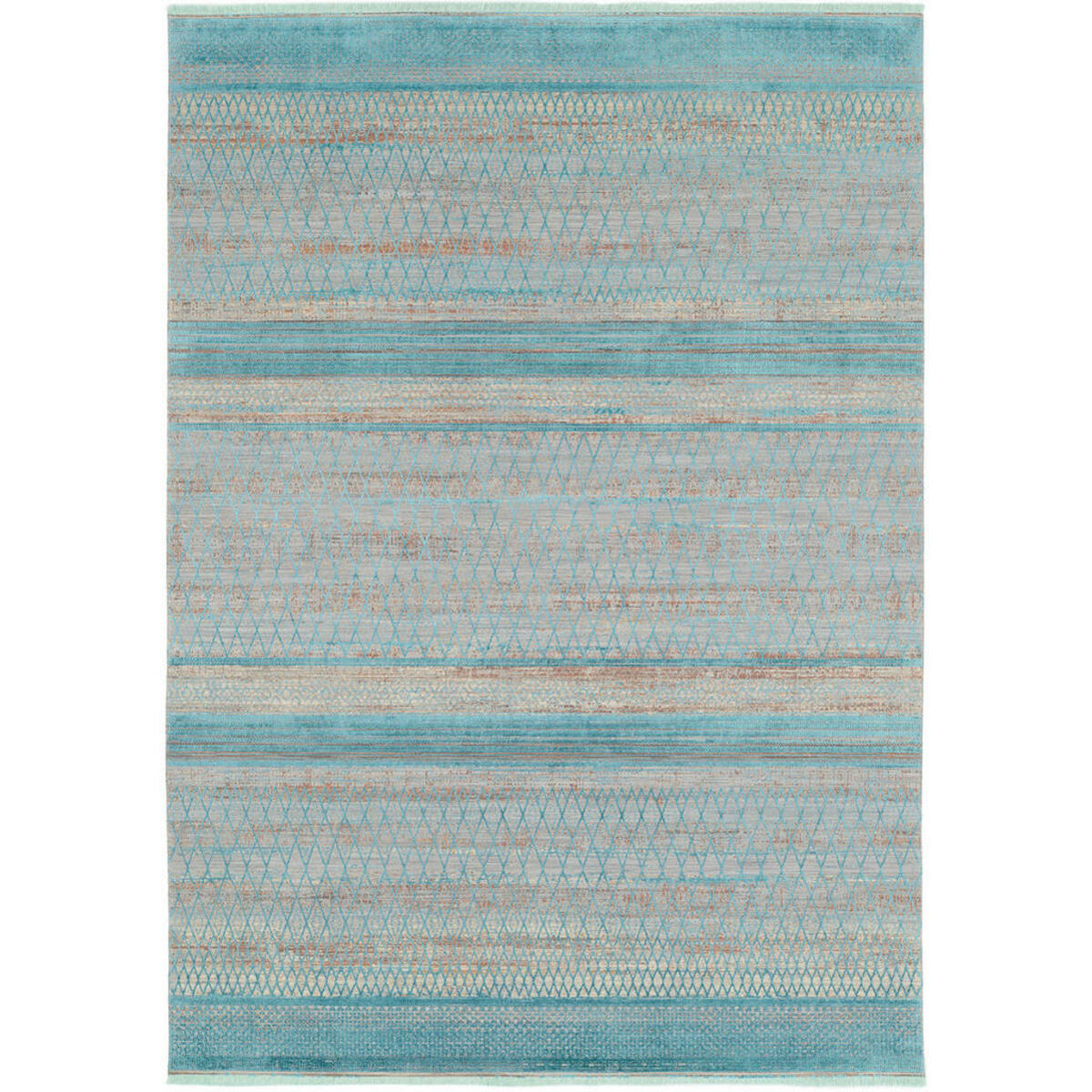 Bild 1 von Dieter Knoll Webteppich Tinto Maestro, Grau, Türkis, Textil, Streifen, rechteckig, 240 cm, Oeko-Tex® Standard 100, für Fußbodenheizung geeignet, pflegeleicht, Teppiche & Böden, Teppiche, Moderne