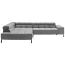 Bild 1 von Hom`in Ecksofa, Dunkelgrau, Textil, 4-Sitzer, Ottomane links, L-Form, 321x216 cm, Typenauswahl, Fußauswahl, Lederauswahl, Stoffauswahl, seitenverkehrt erhältlich, Hocker Rücken echt, Wohnzimmer, S