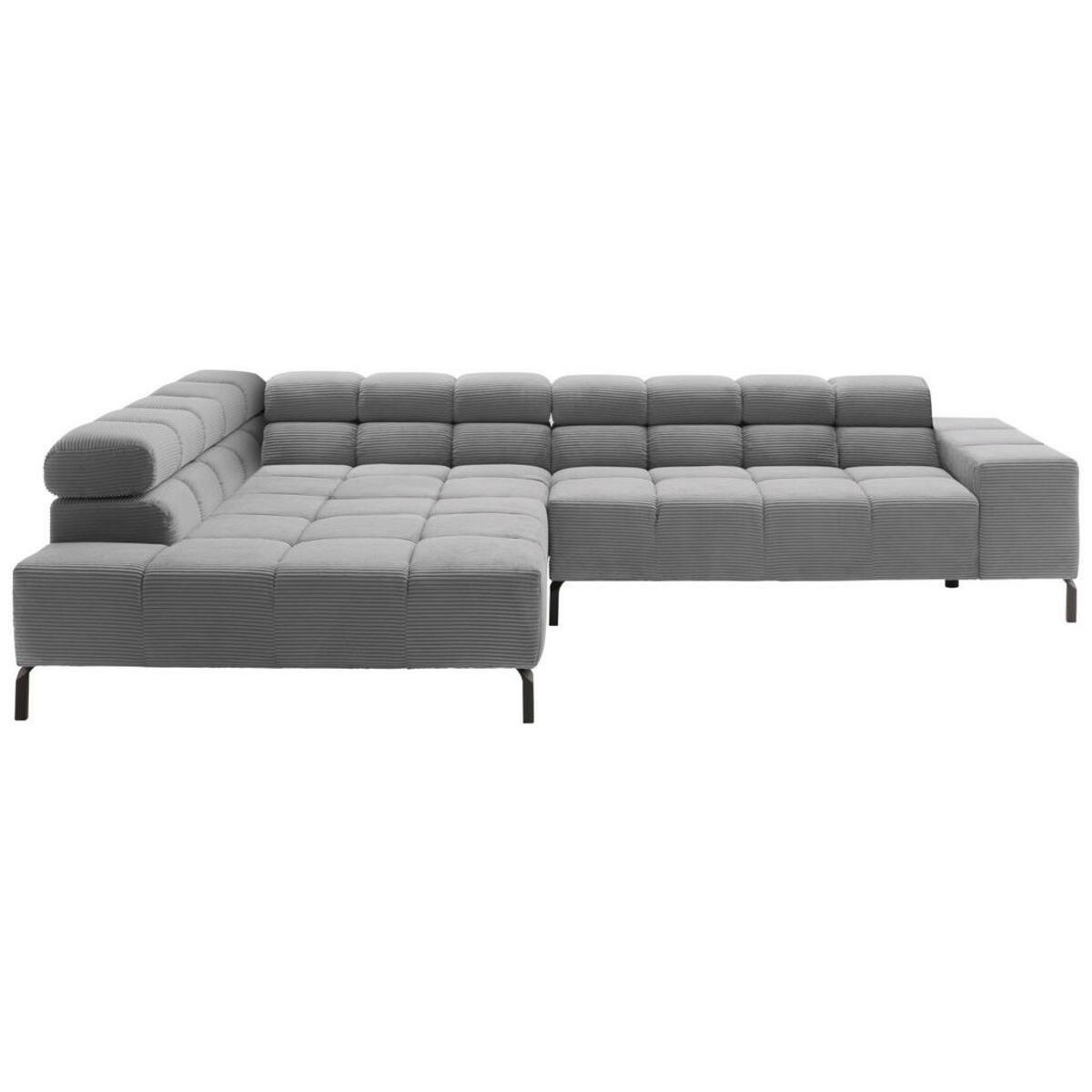 Bild 1 von Hom`in Ecksofa, Dunkelgrau, Textil, 4-Sitzer, Ottomane links, L-Form, 321x216 cm, Typenauswahl, Fußauswahl, Lederauswahl, Stoffauswahl, seitenverkehrt erhältlich, Hocker Rücken echt, Wohnzimmer, S