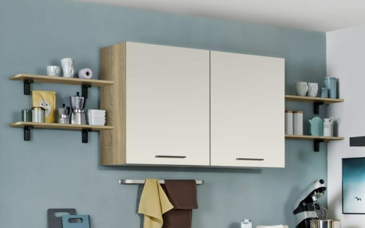 Bild 2 von Express Küchen - Einbauküche Win, magnolia/Bergeiche Nachbildung, inkl. Elektrogeräte