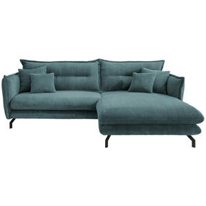 Livetastic Ecksofa, Petrol, Textil, 4-Sitzer, Füllung: Schaumstoff, L-Form, 255x180 cm, Rücken echt, Armteil links, rechts, Wohnzimmer, Sofas & Couches, Wohnlandschaften, Ecksofas