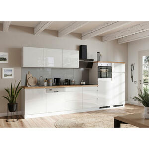 Held KÜCHENBLOCK Weiß, Eiche Wotan, Weiß Hochglanz