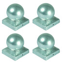 Bild 1 von 4x Pfostenkappe Kugel 90x90mm Zaunkappe Zierkappe Pfahl Kappe verzinkt Abdeckung
