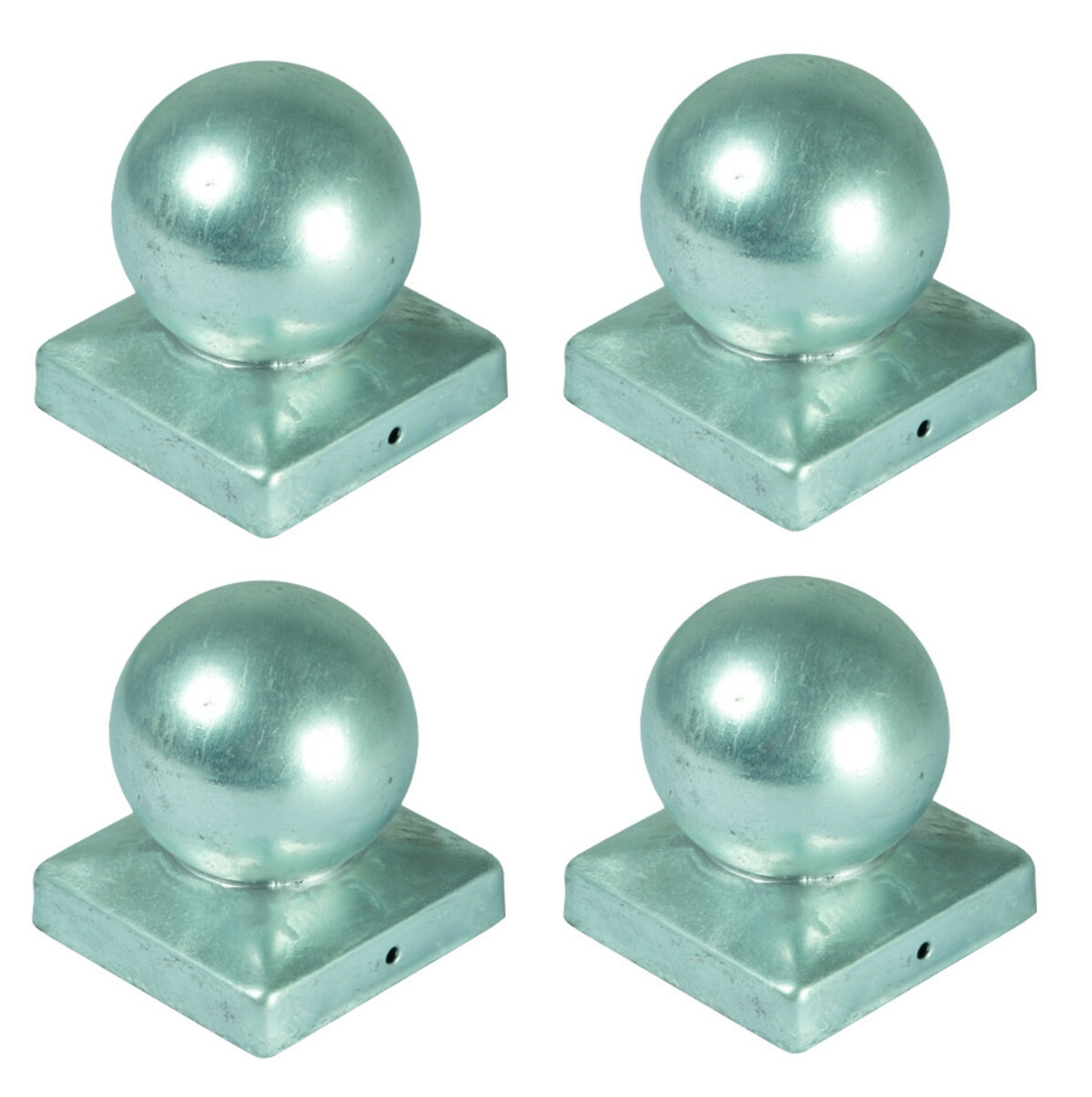 Bild 1 von 4x Pfostenkappe Kugel 90x90mm Zaunkappe Zierkappe Pfahl Kappe verzinkt Abdeckung