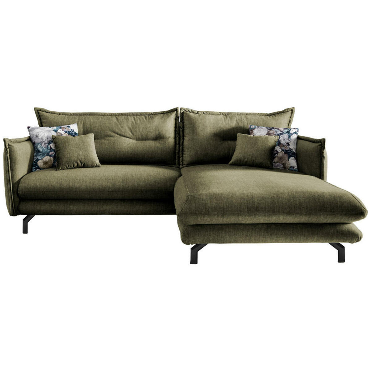 Bild 1 von Livetastic Ecksofa, Grün, Textil, 4-Sitzer, Füllung: Schaumstoff, L-Form, 255x180 cm, Rücken echt, Armteil links, rechts, Wohnzimmer, Sofas & Couches, Wohnlandschaften, Ecksofas