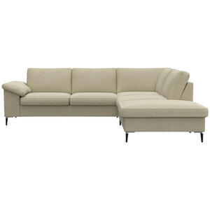 Livetastic Ecksofa, Beige, Textil, 5-Sitzer, Füllung: Schaumstoff,Schaumstoff, Federn, Ottomane rechts, L-Form, 247x225 cm, Reach, Goldenes M, Oeko-Tex® Standard 100, Made in Europe, FSC Mix, Leder