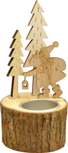 Knox Teelichthalter Winter-Märchen aus Holz 15 cm