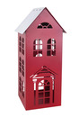 Bild 1 von TrendLine Windlicht Metall Haus 45 x 19 cm rot-weiß