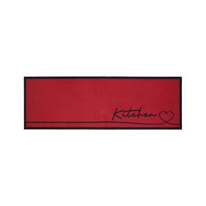 Läufer Hearty Line in Rot ca. 50x150cm, Rot