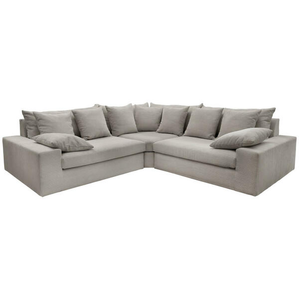 Livetastic Ecksofa, Silber, Textil, 5-Sitzer, Füllung: Schaumstoff, L ...