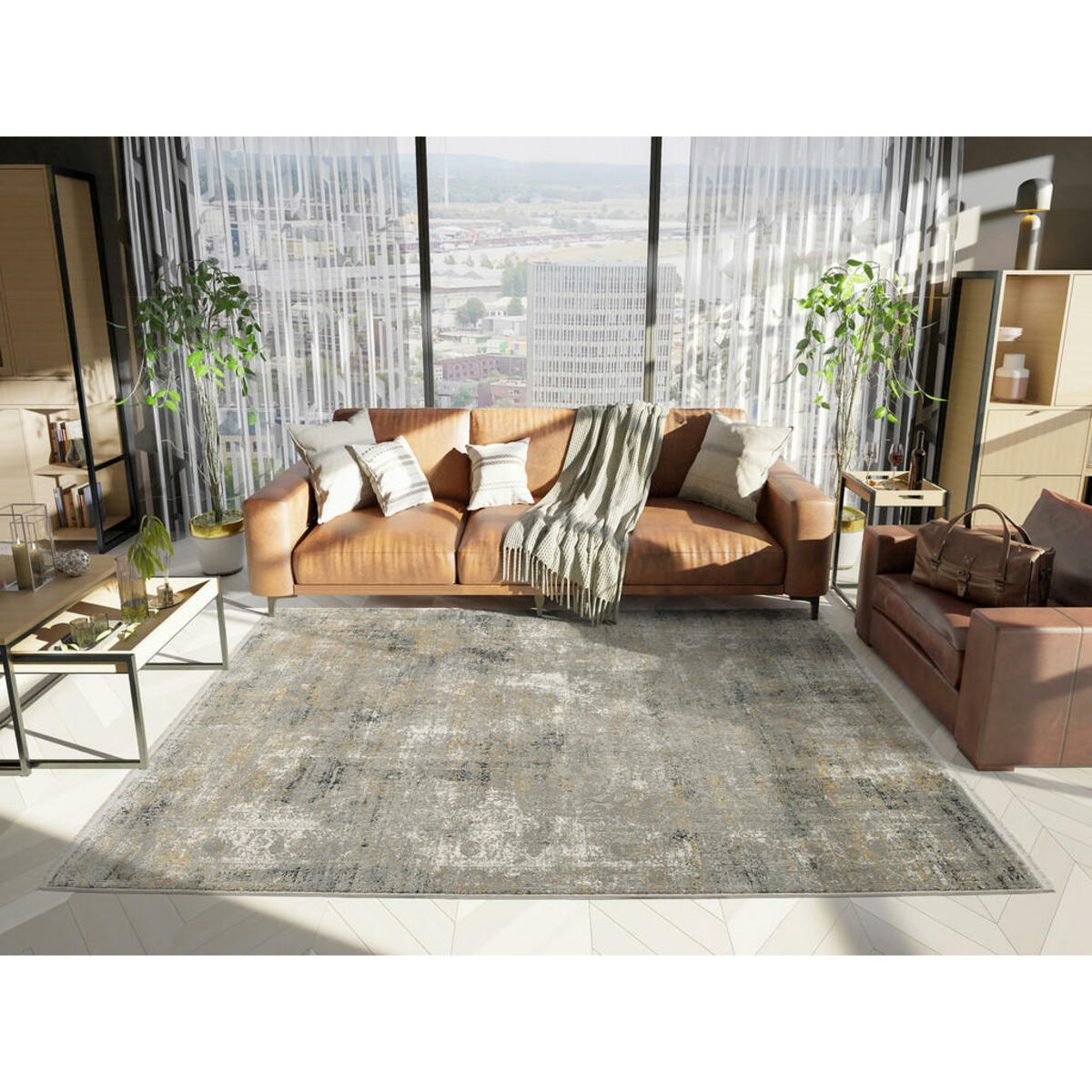 Bild 1 von Dieter Knoll Webteppich Lacona, Grau, Textil, Abstraktes, rechteckig, 200 cm, Oeko-Tex® Standard 100, für Fußbodenheizung geeignet, pflegeleicht, Teppiche & Böden, Teppiche, Moderne Teppiche