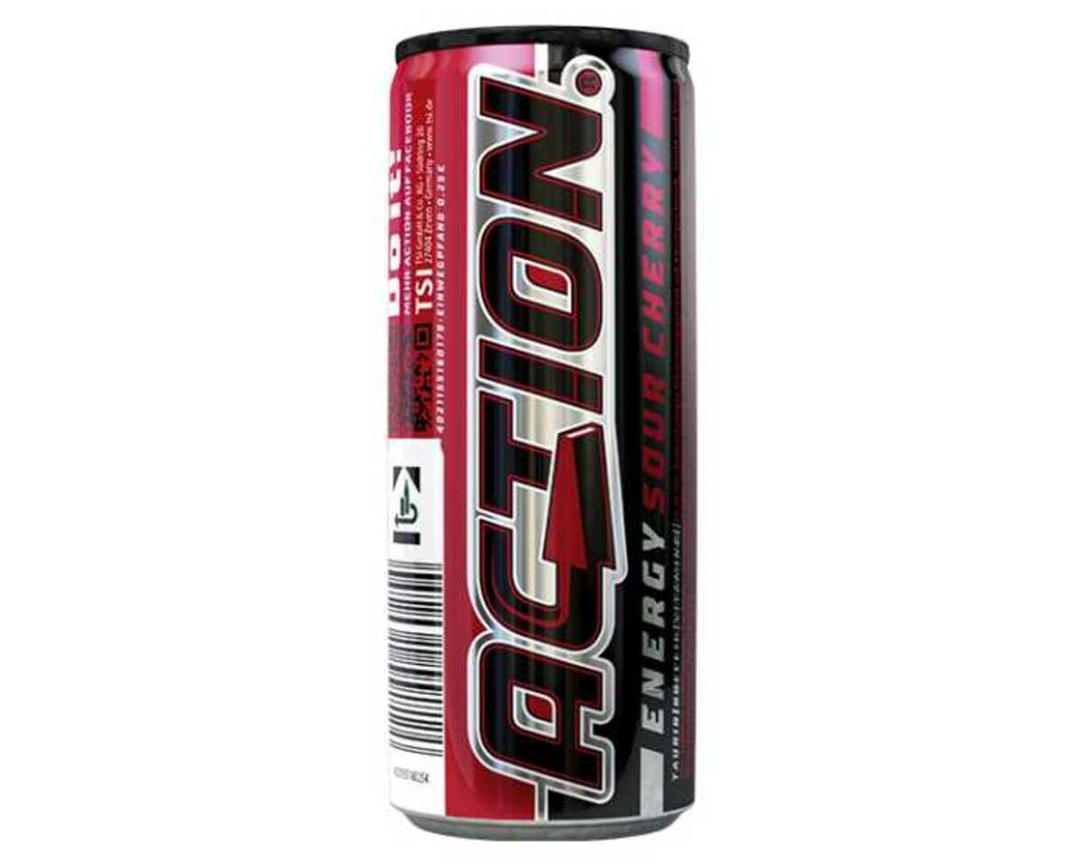 Bild 1 von Action Energy Drink Kirsch 250 ml Einwegdose