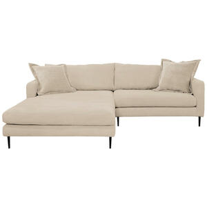 P & B Ecksofa, Creme, Textil, 2-Sitzer, L-Form, 260x165x84 cm, Liegefunktion, Rücken echt, Wohnzimmer, Sofas & Couches, Wohnlandschaften, Ecksofas