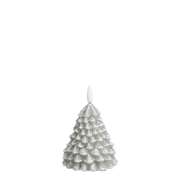 Bild 1 von Mica Kerze LED Weihnachtsbaum 12 x Ø 8,5 cm grau batteriebetrieben Timer