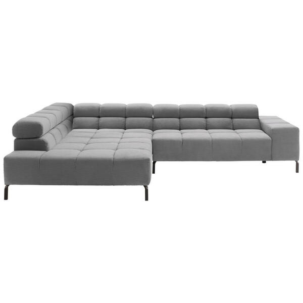 Bild 1 von Hom`in Ecksofa, Dunkelgrau, Textil, 4-Sitzer, Ottomane links, L-Form, 321x216 cm, Typenauswahl, Fußauswahl, Lederauswahl, Stoffauswahl, seitenverkehrt erhältlich, Hocker Rücken echt, elektrischer