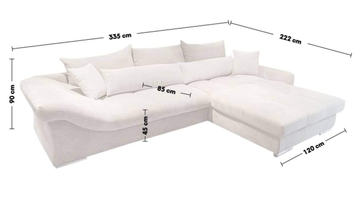 Bild 2 von Theodor Sass - Wohnlandschaft Verona, beige, Ottomane rechts