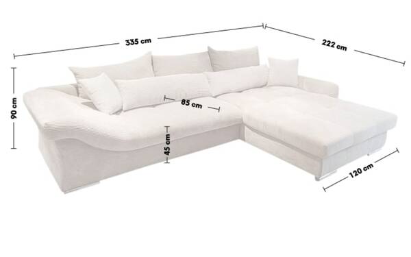 Bild 2 von Theodor Sass - Wohnlandschaft Verona, beige, Ottomane rechts