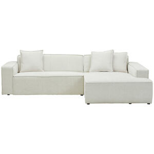 Carryhome Ecksofa, Creme, Textil, 4-Sitzer, Ottomane rechts, L-Form, 280x188 cm, seitenverkehrt erhältlich, Rücken echt, Stoffauswahl, Wohnzimmer, Sofas & Couches, Wohnlandschaften, Ecksofas