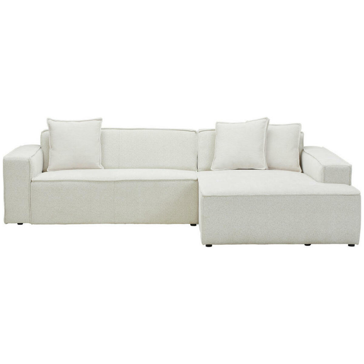 Bild 1 von Carryhome Ecksofa, Creme, Textil, 4-Sitzer, Ottomane rechts, L-Form, 280x188 cm, seitenverkehrt erhältlich, Rücken echt, Stoffauswahl, Wohnzimmer, Sofas & Couches, Wohnlandschaften, Ecksofas