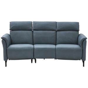 Dieter Knoll Trapezsofa, Graublau, Leder, Echtleder, Nappaleder, Longlife-Leder, 3-Sitzer, 221x103x95 cm, Typenauswahl, Fußauswahl, Lederauswahl, Stoffauswahl, Wohnzimmer, Sofas & Couches, Sofas, He