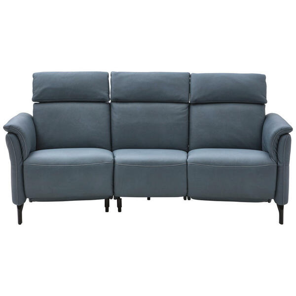 Bild 1 von Dieter Knoll Trapezsofa, Graublau, Leder, Echtleder, Nappaleder, Longlife-Leder, 3-Sitzer, 221x103x95 cm, Typenauswahl, Fußauswahl, Lederauswahl, Stoffauswahl, Wohnzimmer, Sofas & Couches, Sofas, He