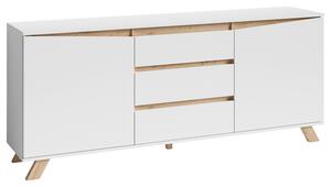 Sideboard 'Valentin' weiß, Weiß, Eiche Artisan