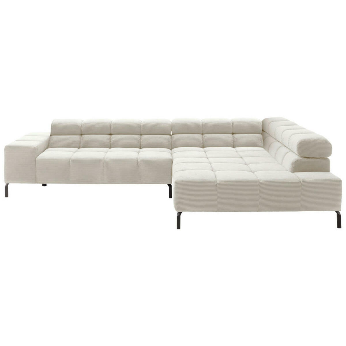 Bild 1 von Hom`in Ecksofa, Creme, Textil, 4-Sitzer, Ottomane rechts, L-Form, 321x216 cm, Typenauswahl, Fußauswahl, Lederauswahl, Stoffauswahl, seitenverkehrt erhältlich, Hocker Rücken echt, Wohnzimmer, Sofas