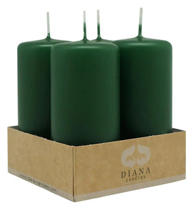 Diana Candles Stumpenkerzen Ø 6 X 11 cm grün 4er Pack