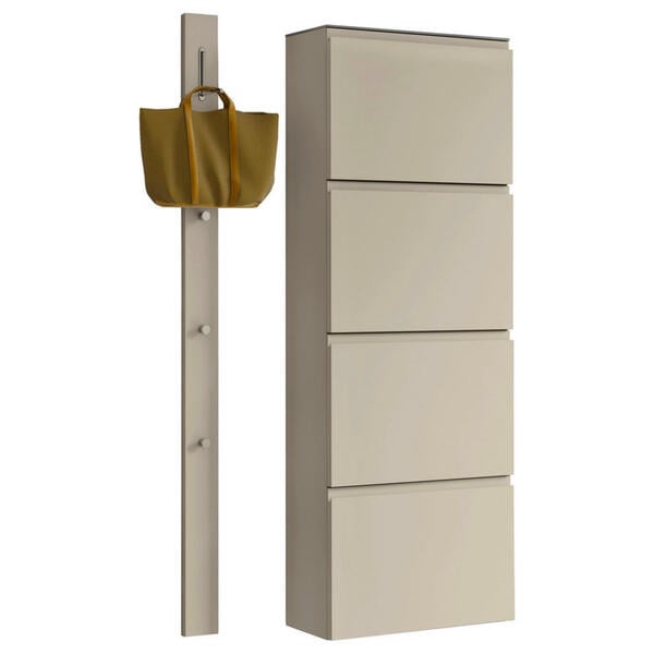 Bild 1 von Moderano Garderobe, Taupe, Glas, 2-teilig, 90x185x33 cm, Garderobe, Garderoben-Sets