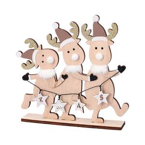 Weihnachts-Aufsteller Rentiere aus Holz 21,5 x 4 cm