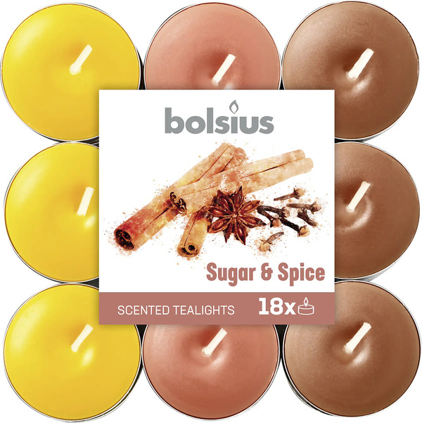 Bild 1 von Bolsius Duftteelichte Zucker + Zimt Ø 3,8 cm, 18er Pack