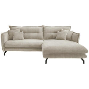 Livetastic Ecksofa, Beige, Textil, 4-Sitzer, Füllung: Schaumstoff, L-Form, 255x180 cm, Rücken echt, Armteil links, rechts, Wohnzimmer, Sofas & Couches, Wohnlandschaften, Ecksofas