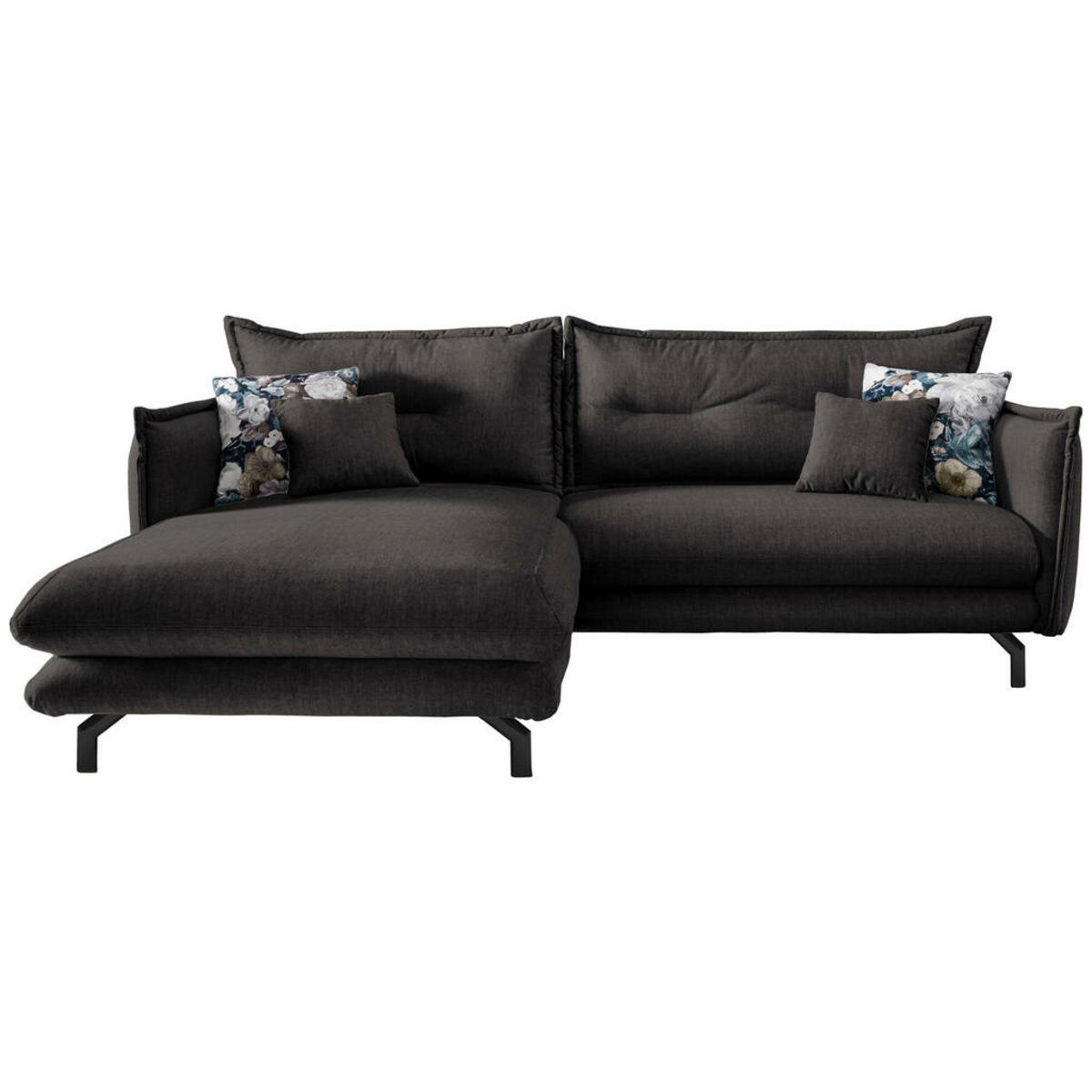 Bild 1 von Livetastic Ecksofa, Anthrazit, Textil, 4-Sitzer, Füllung: Schaumstoff, L-Form, 255x180 cm, Rücken echt, Armteil links, rechts, Wohnzimmer, Sofas & Couches, Wohnlandschaften, Ecksofas