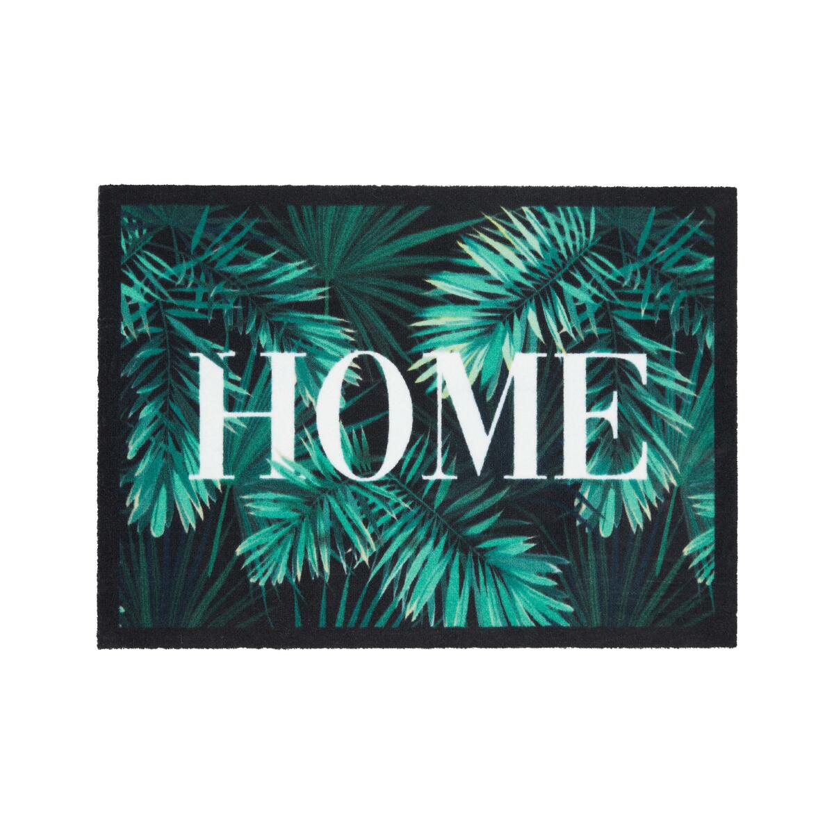 Bild 1 von Fußmatte Jungle Leaves in Anthrazit/Grün ca. 50x70cm, Anthrazit, Grün