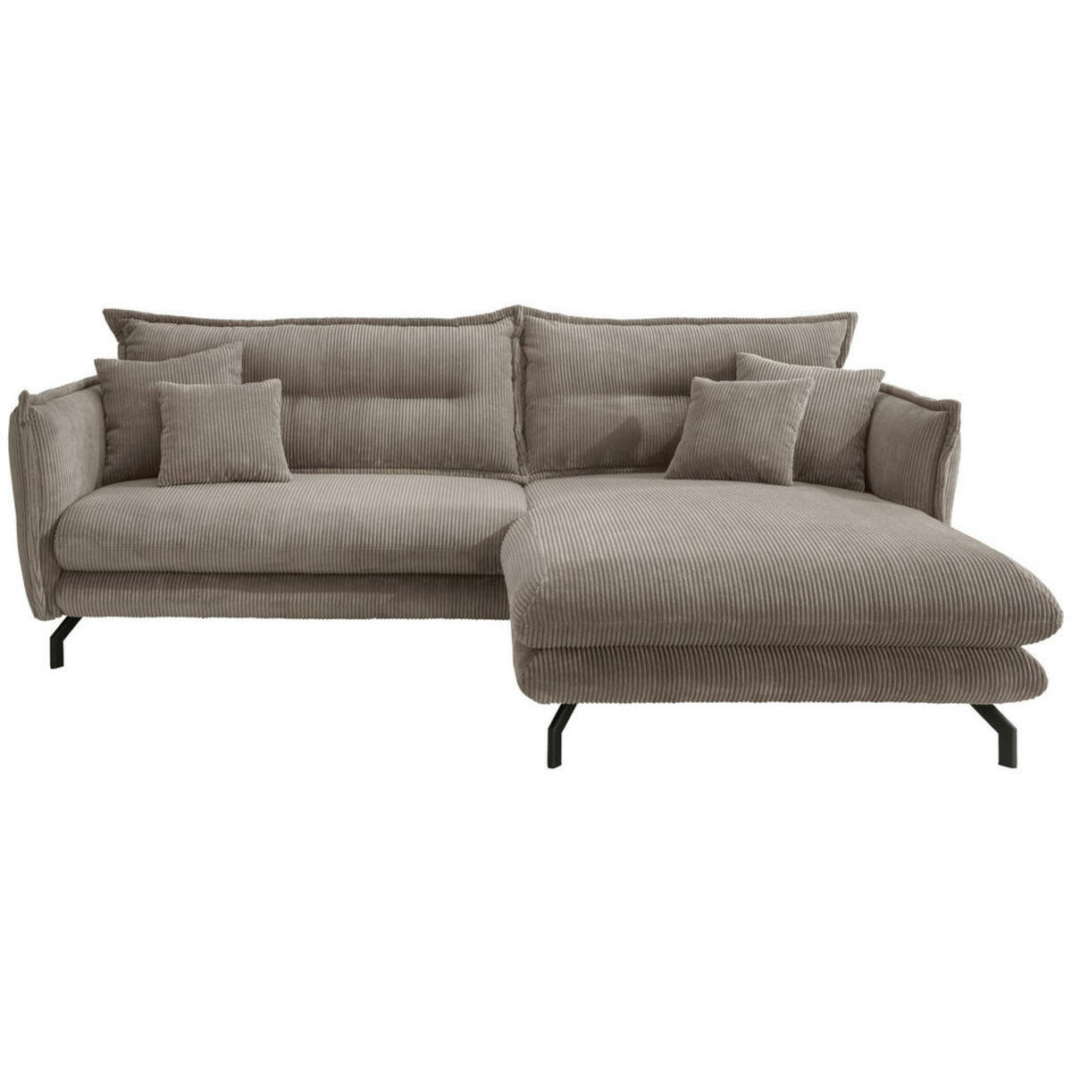 Bild 1 von Livetastic Ecksofa, Graubraun, Textil, 4-Sitzer, Füllung: Schaumstoff, L-Form, 255x180 cm, Rücken echt, Armteil links, rechts, Wohnzimmer, Sofas & Couches, Wohnlandschaften, Ecksofas