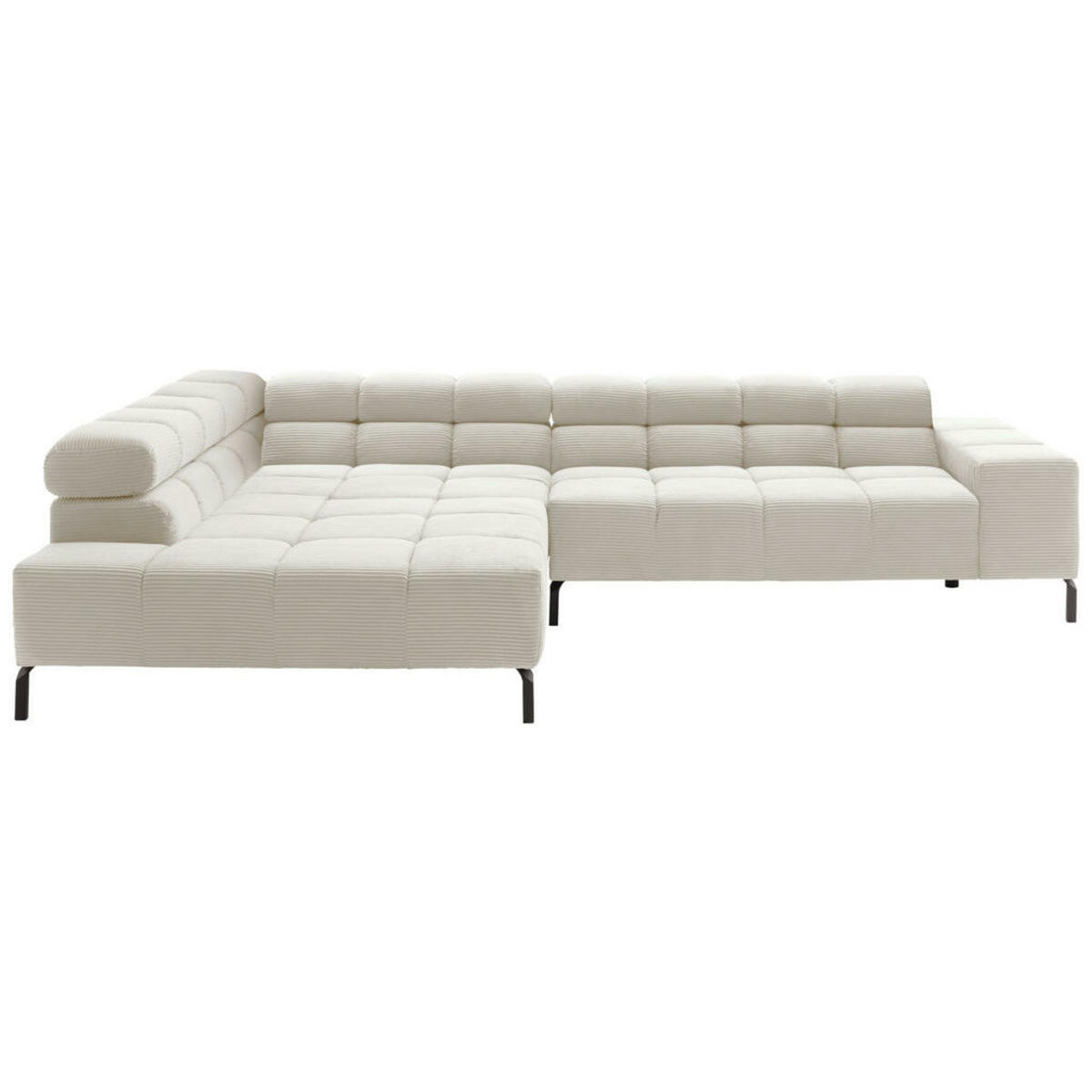 Bild 1 von Hom`in Ecksofa, Creme, Textil, 4-Sitzer, Ottomane links, L-Form, 321x216 cm, Typenauswahl, Fußauswahl, Lederauswahl, Stoffauswahl, seitenverkehrt erhältlich, Hocker Rücken echt, elektrischer Sitzv