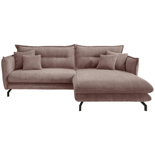 Livetastic Ecksofa, Rosa, Textil, 4-Sitzer, Füllung: Schaumstoff, L ...