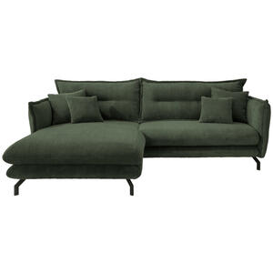 Livetastic Ecksofa, Grün, Textil, 4-Sitzer, Füllung: Schaumstoff, L-Form, 255x180 cm, Rücken echt, Armteil links, rechts, Wohnzimmer, Sofas & Couches, Wohnlandschaften, Ecksofas