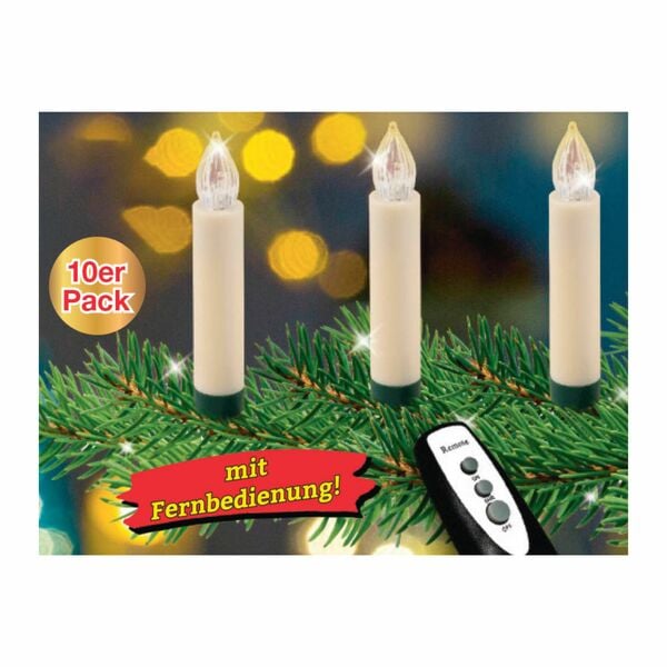 Bild 1 von LED Christbaumkerzen 10er Pack mit Fernbedienung