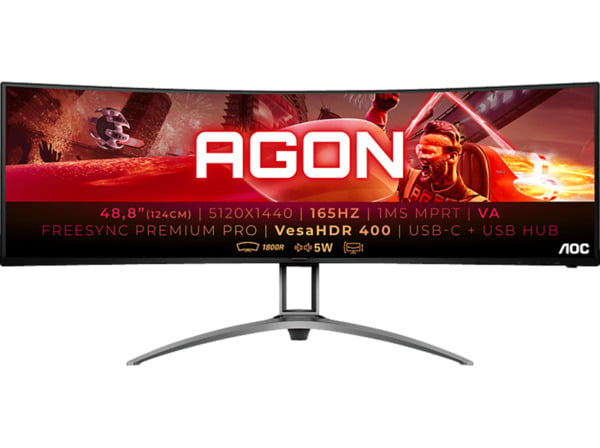Bild 1 von AOC AG493UCX2 49 Zoll QHD Gaming Monitor (1 ms Reaktionszeit, 165 Hz)