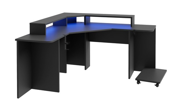 Bild 1 von Gaming-Ecktisch schwarz Maße (cm): B: 160 H: 91,1 T: 160 Tische