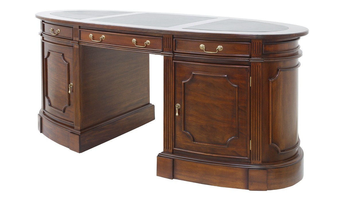 Bild 1 von Schreibtisch holzfarben Maße (cm): B: 180 H: 80 T: 80 Tische