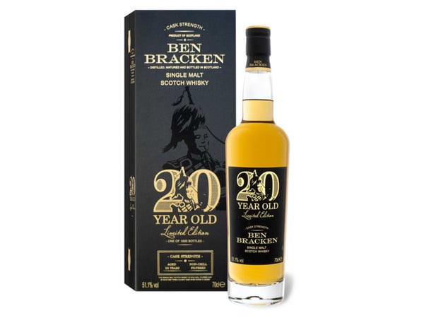 Bild 1 von Ben Bracken Single Malt Scotch Whisky Limited Edition Cask Strength 20 Jahre 51.1% Vol, 
         0.75-l