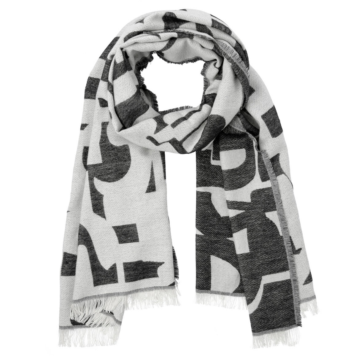 Bild 1 von Damen Schal mit Allover-Muster SCHWARZ / WEISS