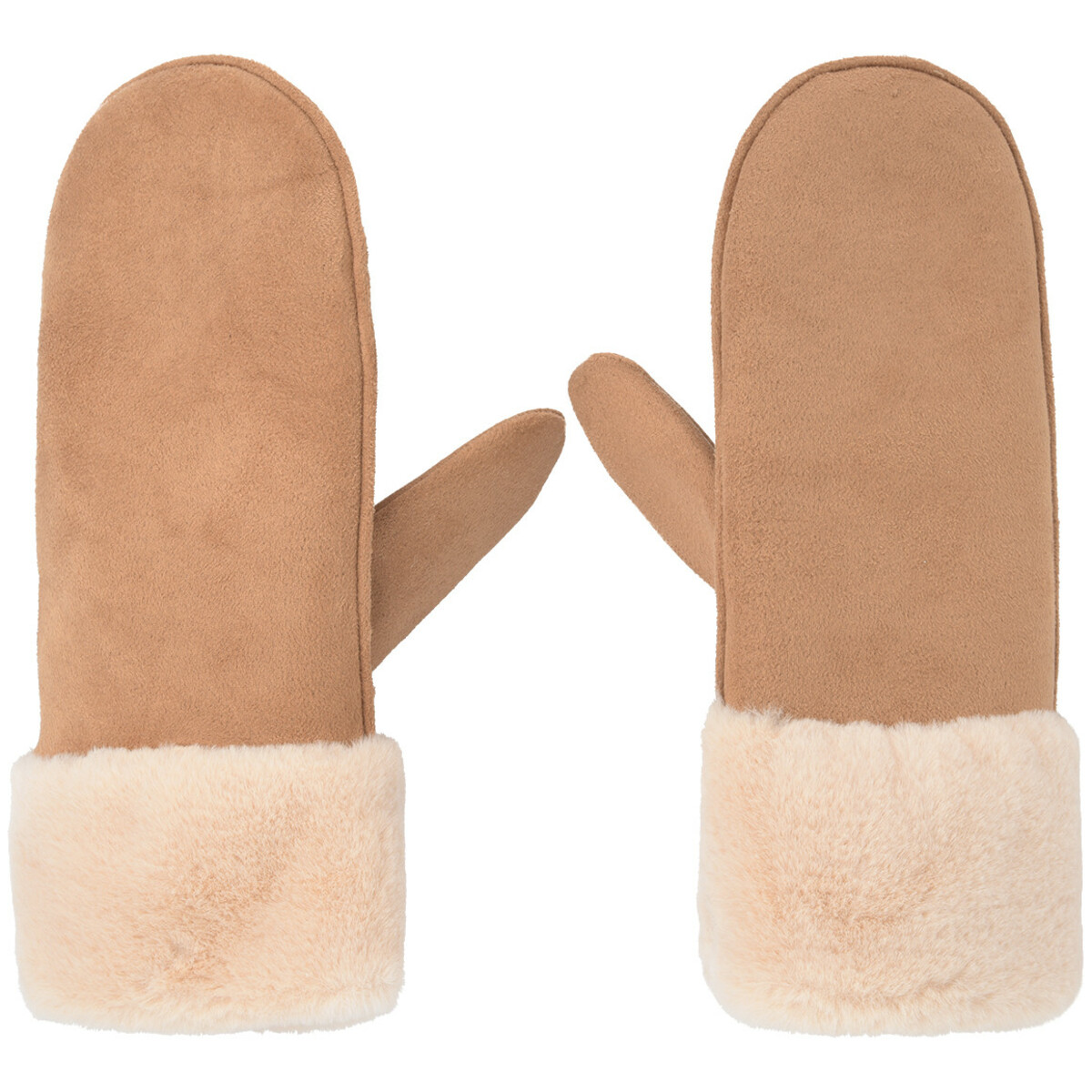 Bild 1 von Damen Winterhandschuhe in Veloursleder-Optik HELLBRAUN