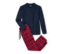 Bild 1 von Herren-Pyjama mit Flanellhose, dunkelblau und bordeauxrot