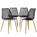 Bild 1 von Moderner Gartenstuhl im eleganten Kunststoff-Design - bequemer Terrassenstuhl in 5 Farbvariationen- pflegeleichte Esstischstühle mit Metallbeinen in Holzoptik für den Außen- und Innenbereich