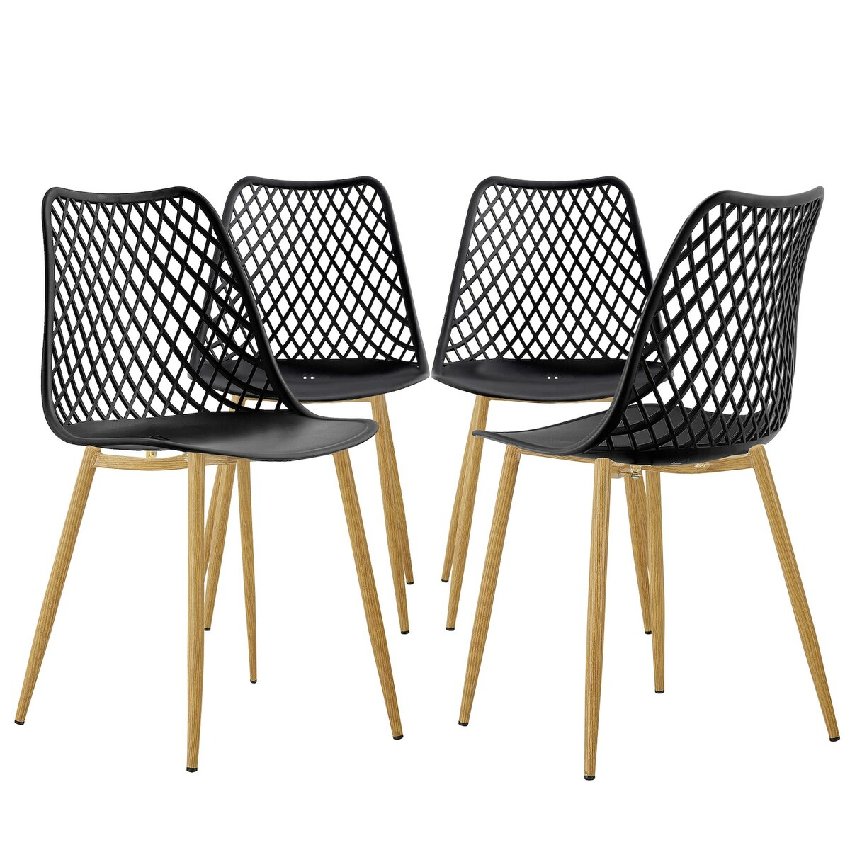 Bild 1 von Moderner Gartenstuhl im eleganten Kunststoff-Design - bequemer Terrassenstuhl in 5 Farbvariationen- pflegeleichte Esstischstühle mit Metallbeinen in Holzoptik für den Außen- und Innenbereich