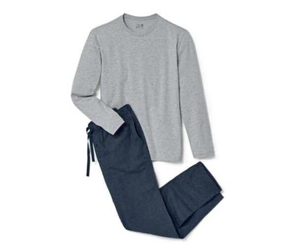 Bild 1 von Herren-Pyjama mit Flanellhose, grau und dunkelblau